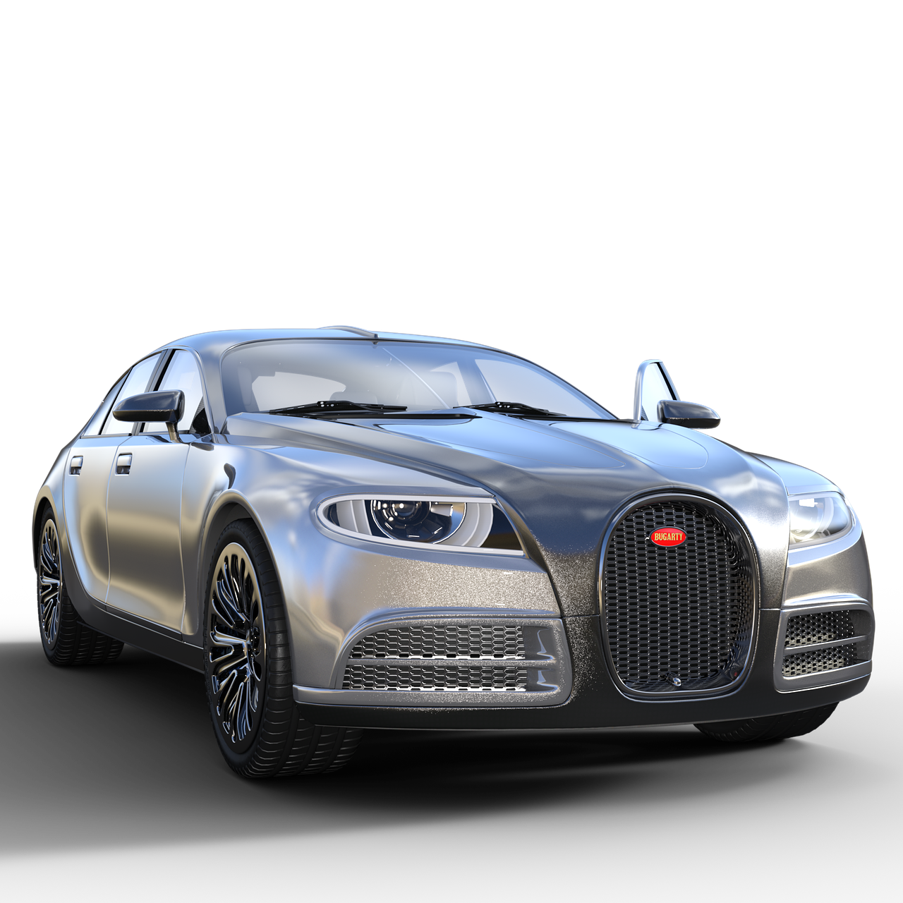 sleek luxury sports car in 3D render